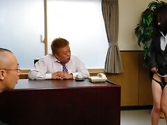 Arisa Suzuki is a sexy business woman and she knows her job very well. She steps up in her office and gets two lovely peckers. These guys are so lucky, they fuck this hairy cunt with so much pleasure. Arisa loves every second of this threesome.video